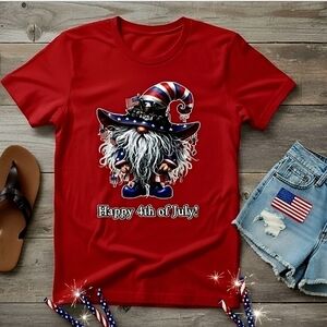 Patriotic Gnome 4th of July Tee | Happy 4th Shirt | Americana Graphic T‑Shirt
